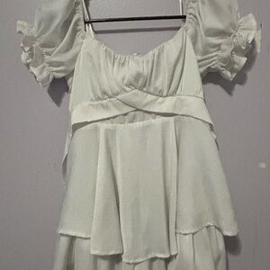 Blue Rain White Mini Dress